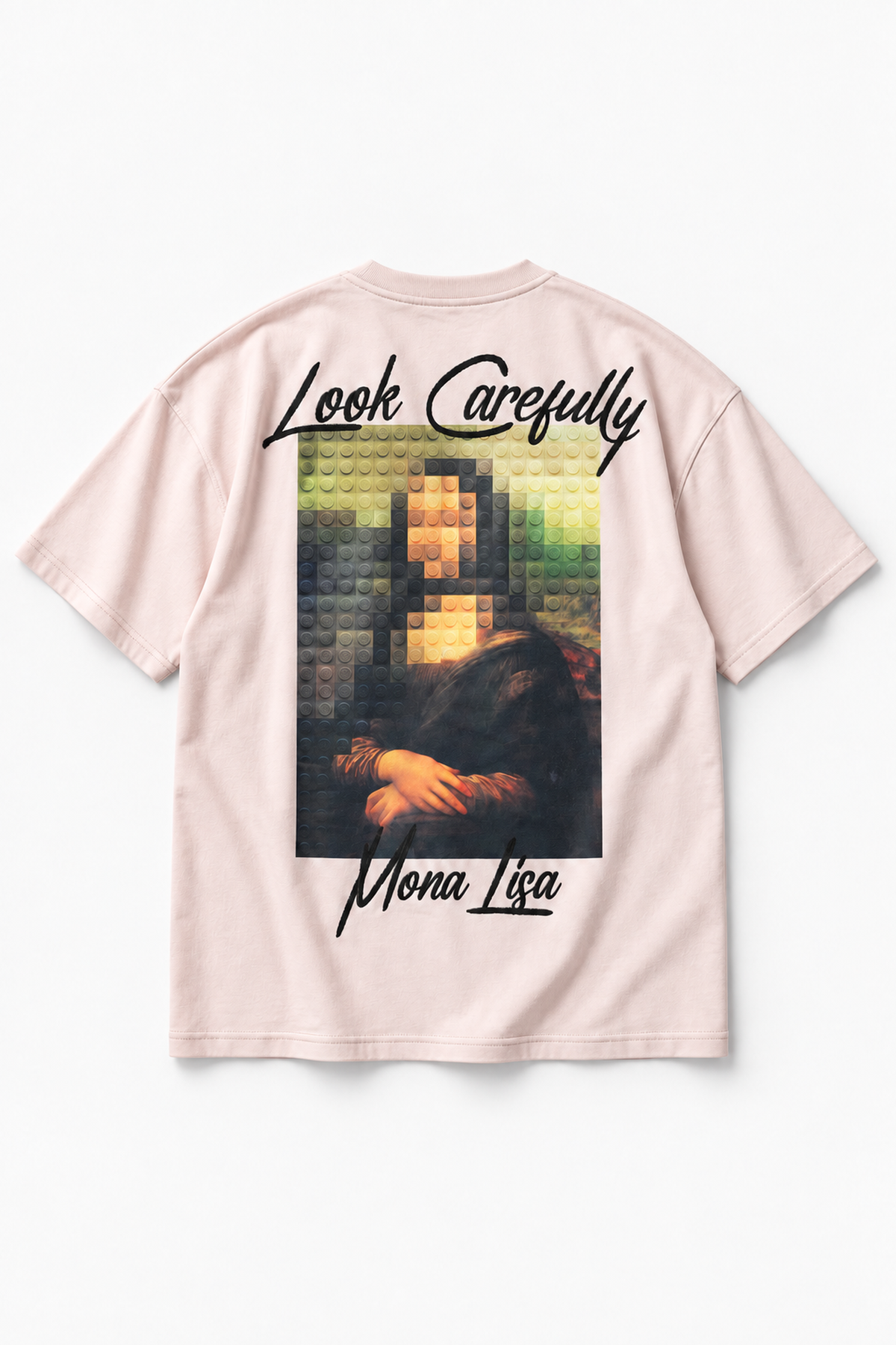 T-shirt oversize OM-035 Rose – vue dos sans mannequin
