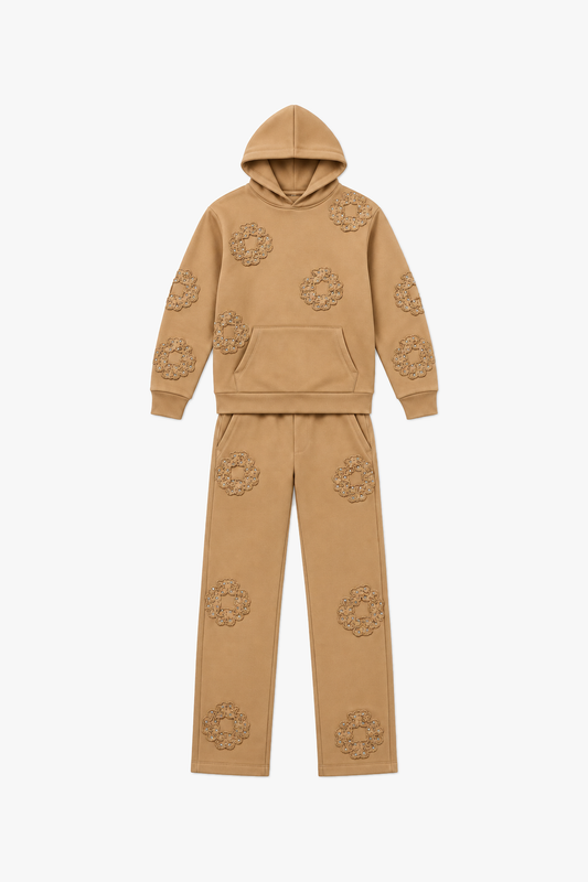 Ensemble LL110034 Beige — vue à plat sans mannequin