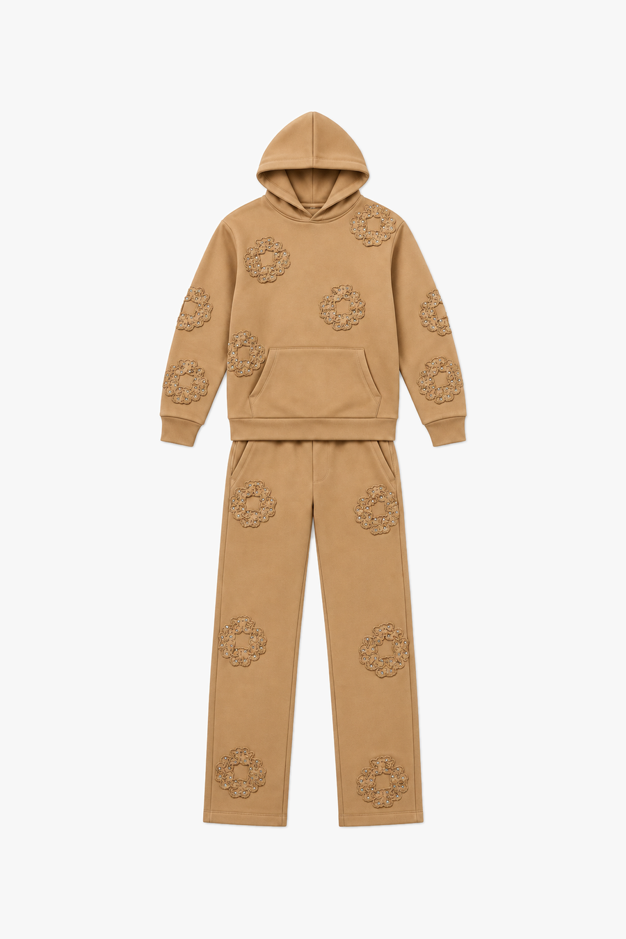 Ensemble LL110034 Beige — vue à plat sans mannequin