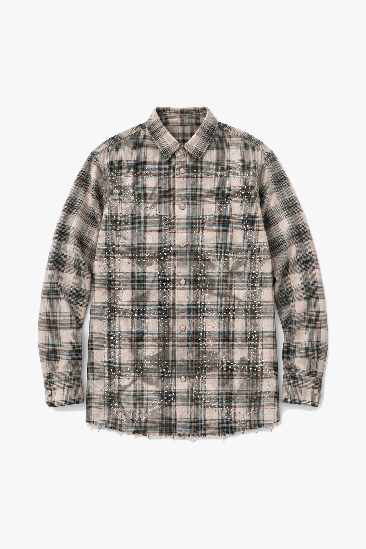 Chemise carreaux brillants 27700 - Marron - Vue à plat sans mannequin