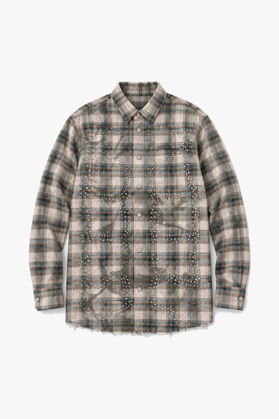 Chemise carreaux brillants 27700 - Marron - Vue à plat sans mannequin