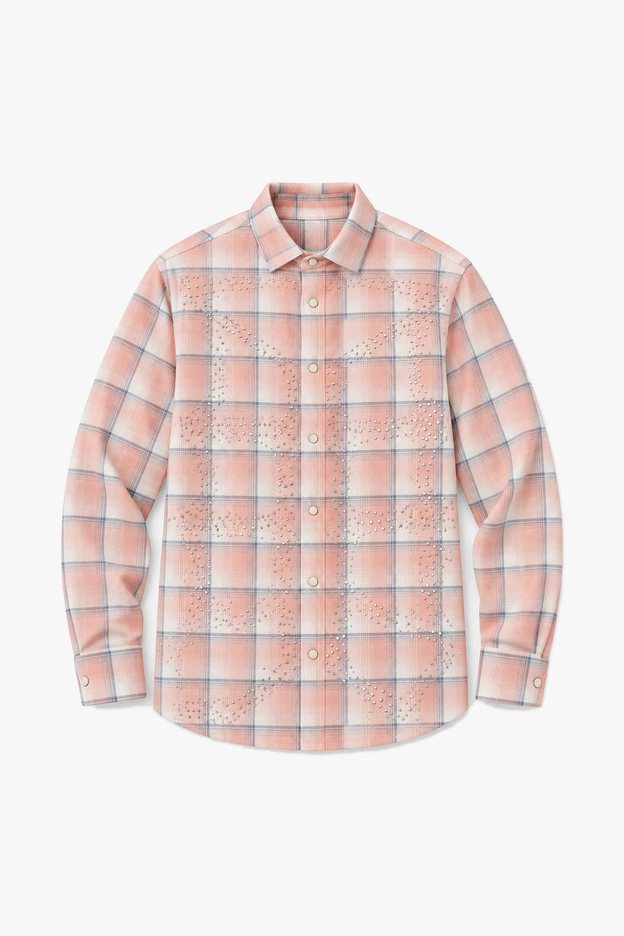 Chemise carreaux ornés 27706 - Rose - Vue à plat sans mannequin