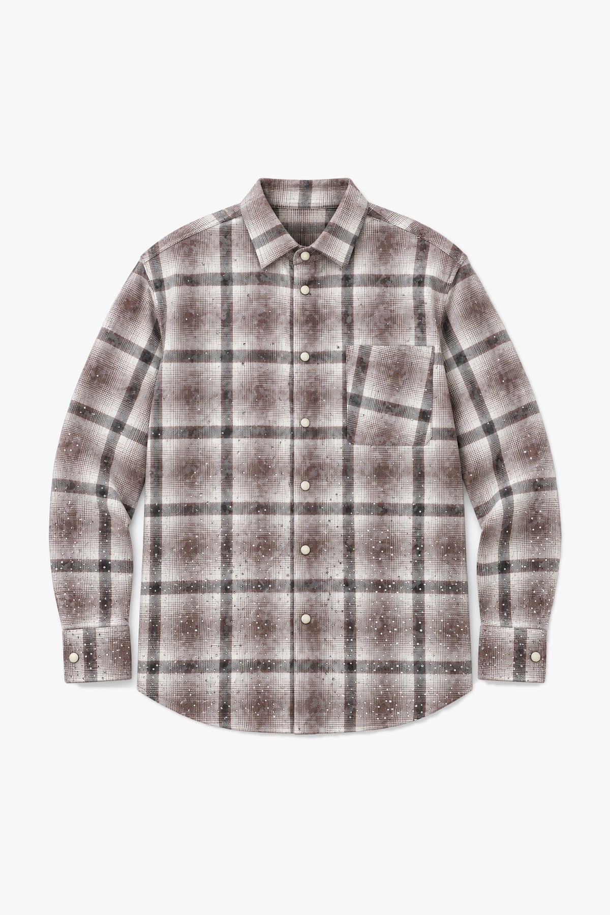 Chemise grands carreaux 27707 - Marron - Vue à plat sans mannequin