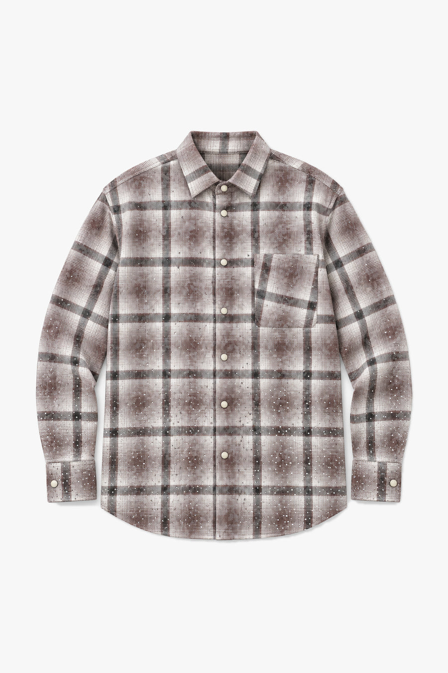 Chemise grands carreaux 27707 - Marron - Vue à plat sans mannequin