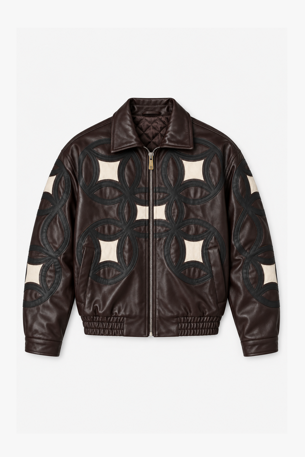 Veste brodée 4646 — Marron — vue à plat