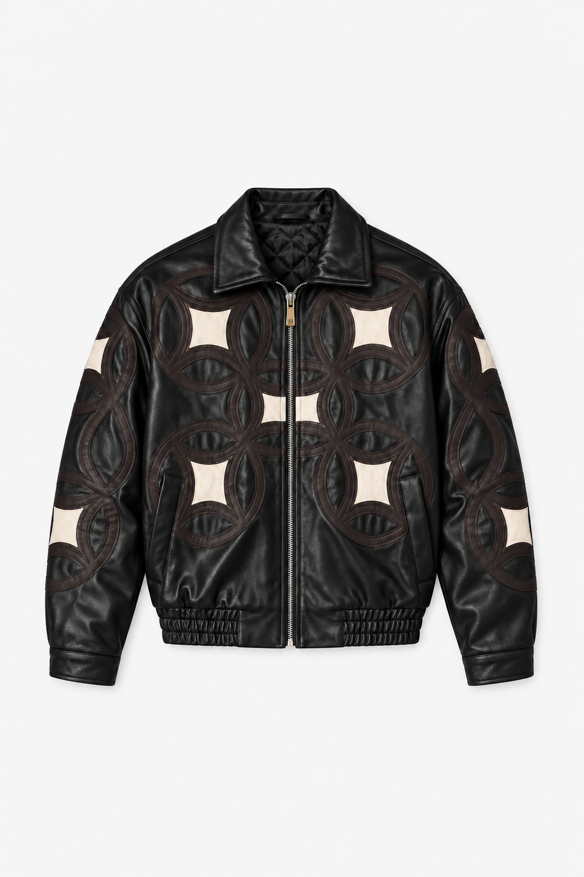 Veste brodée 4646 — Noir — vue à plat