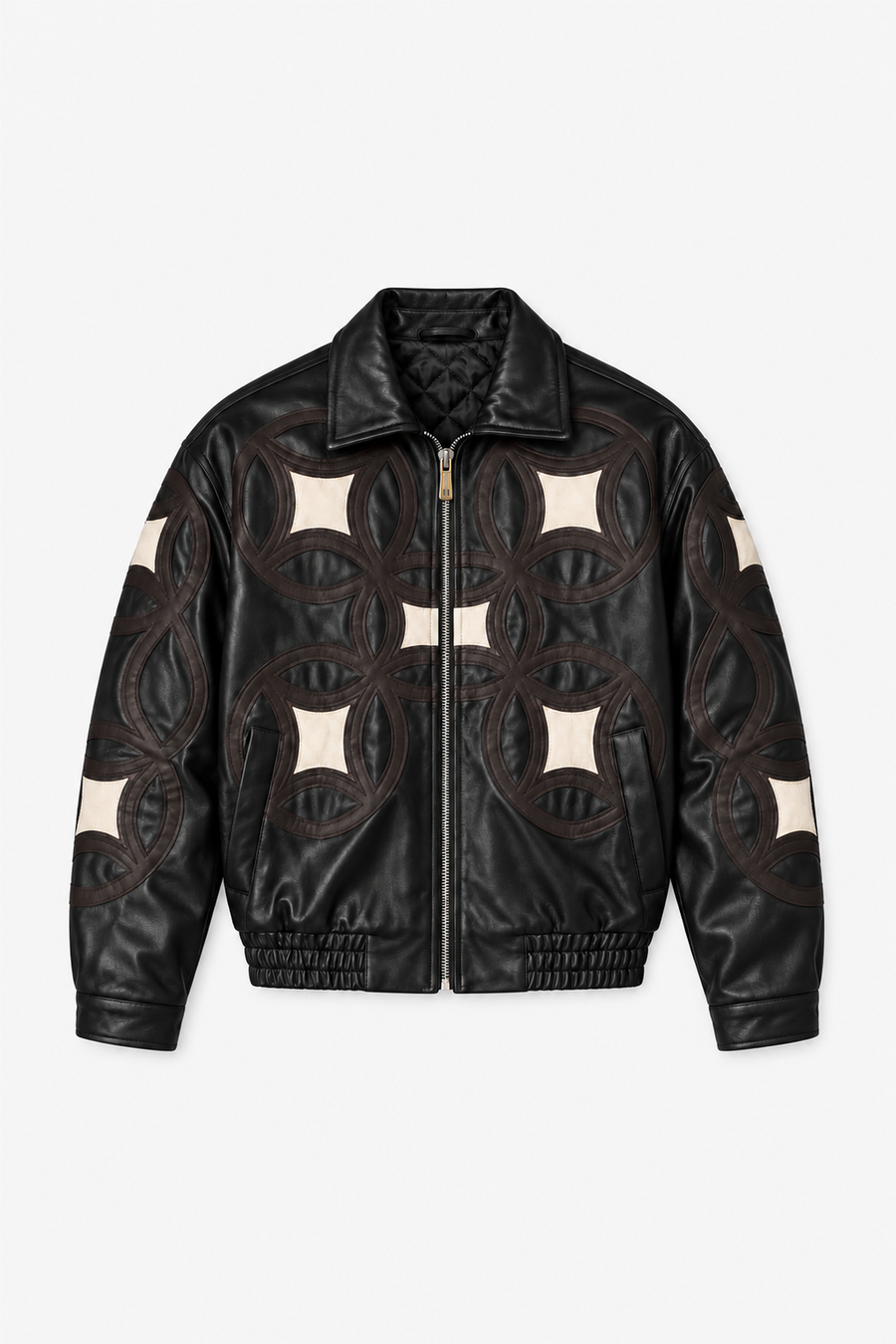 Veste brodée 4646 — Noir — vue à plat
