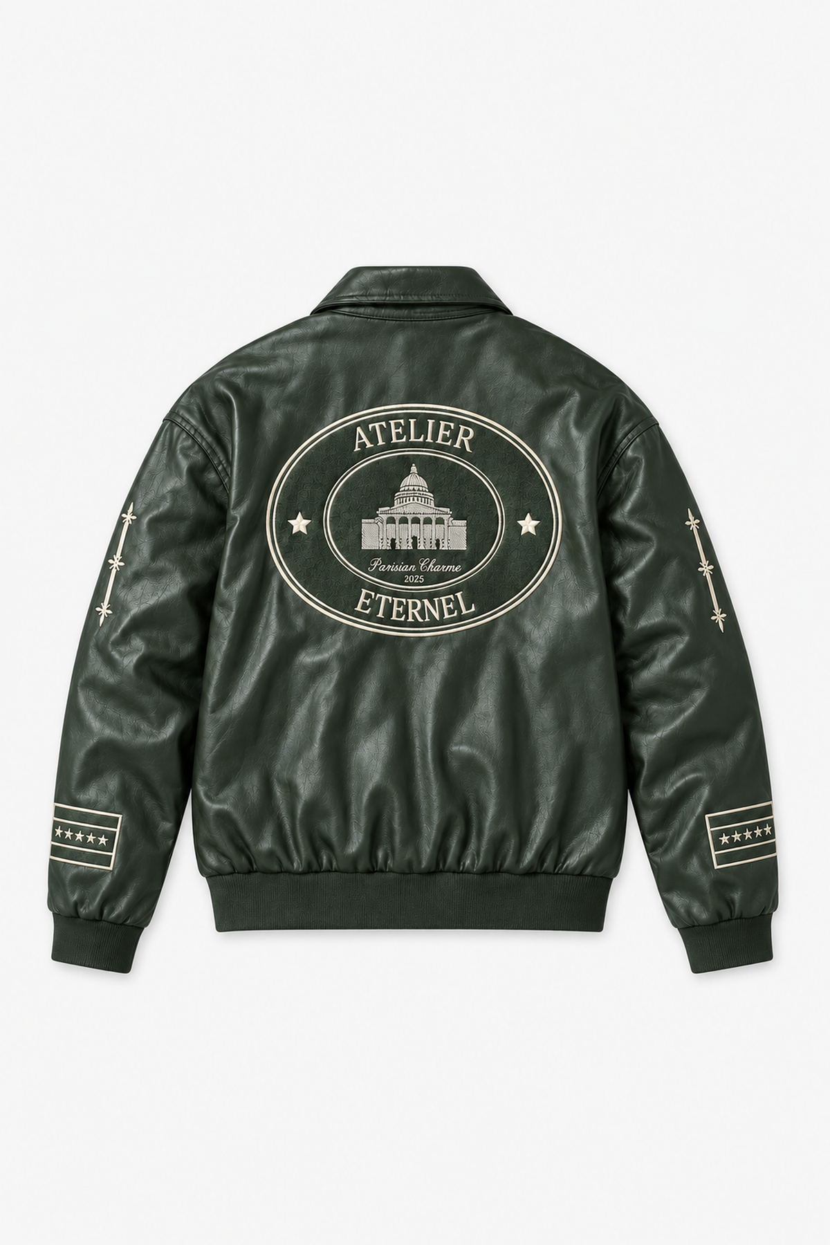 Veste brodée Japan 4646 — Kaki — vue à plat