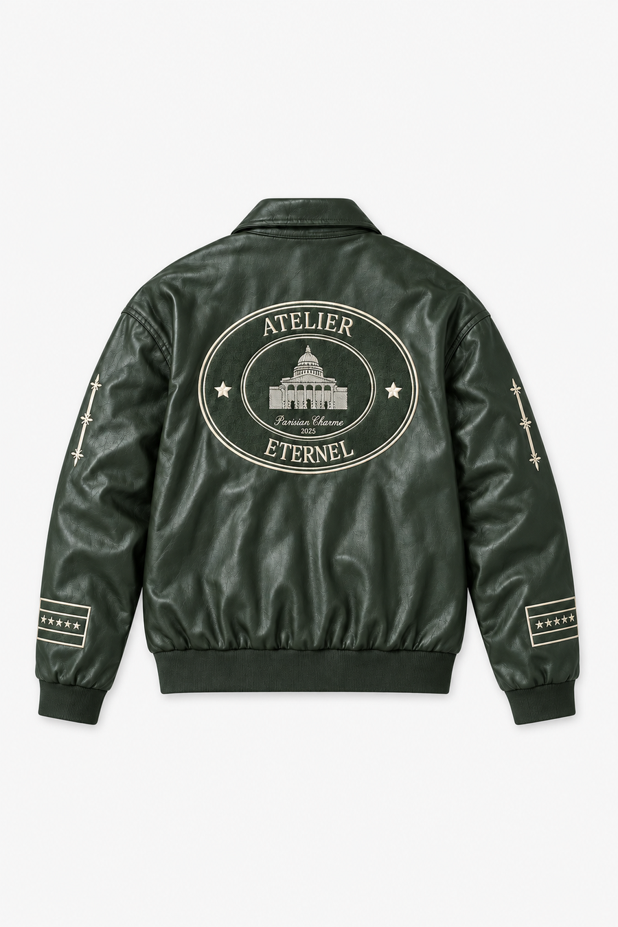 Veste brodée Japan 4646 — Kaki — vue à plat