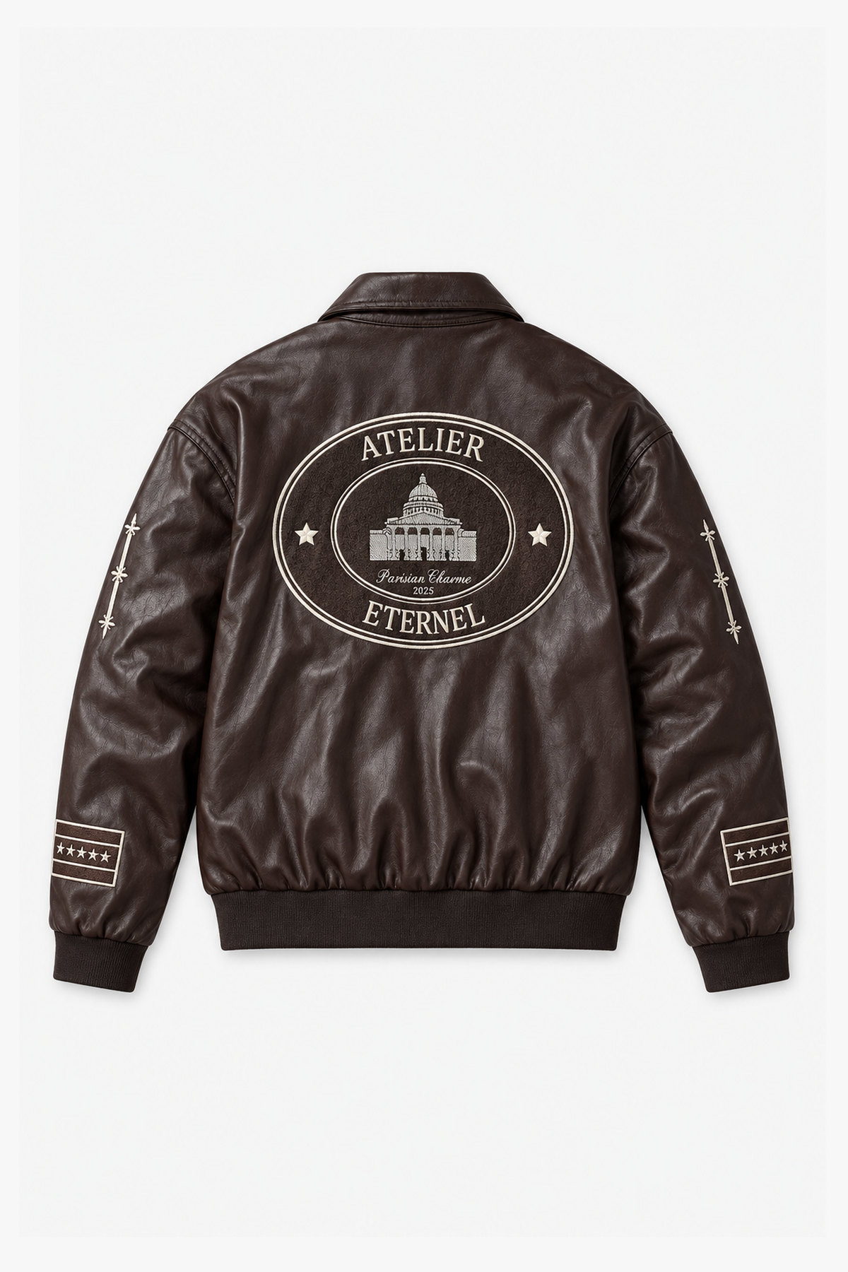 Veste brodée Japan 4646 — Marron — vue à plat