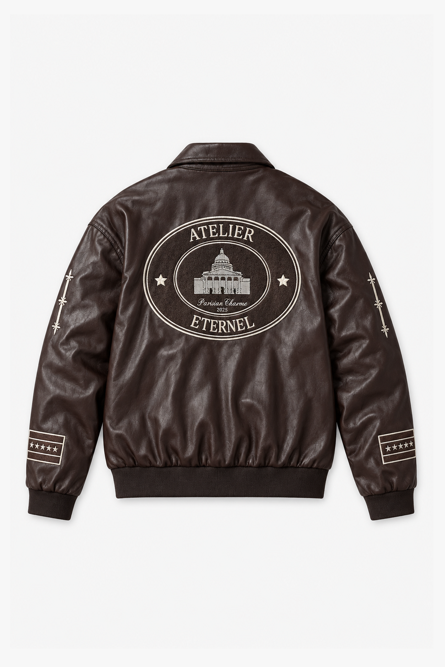 Veste brodée Japan 4646 — Marron — vue à plat