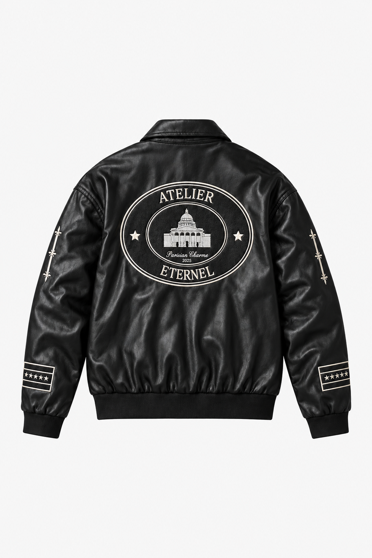 Veste brodée Japan 4646 — Noir — vue à plat