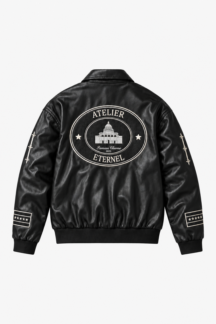 Veste brodée Japan 4646 — Noir — vue à plat