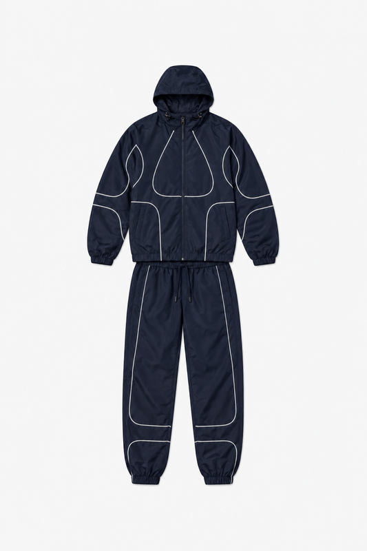 Ensemble en polyester IPM261004 — Bleu Marine — vue à plat