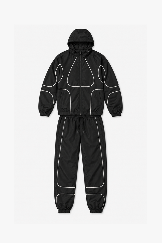 Ensemble en polyester IPM261004 — Noir — vue à plat