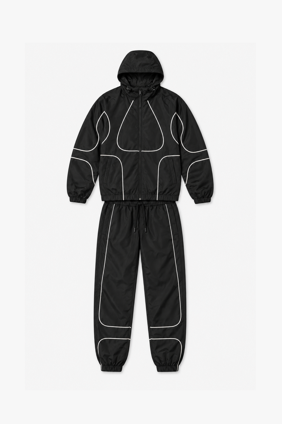 Ensemble en polyester IPM261004 — Noir — vue à plat