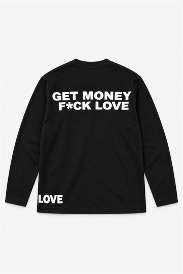 T-shirt en coton LL110096 LS — Noir — vue à plat