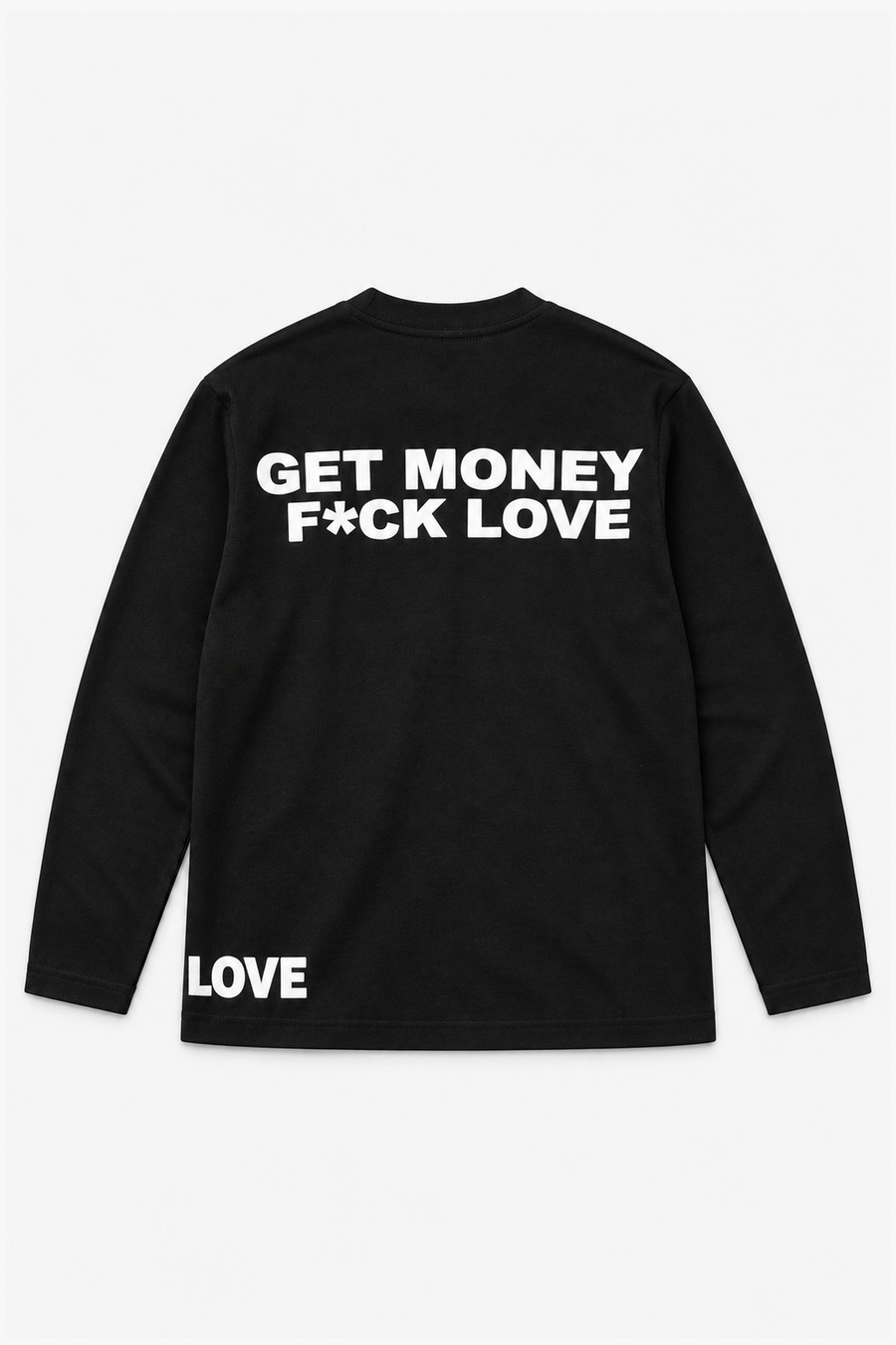 T-shirt en coton LL110096 LS — Noir — vue à plat
