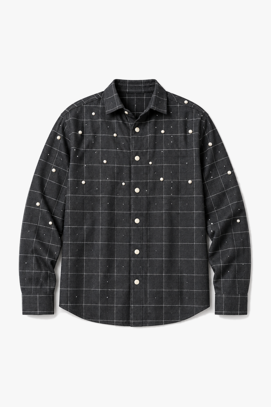 Chemise à quadrillage 27701 — Noir — vue à plat