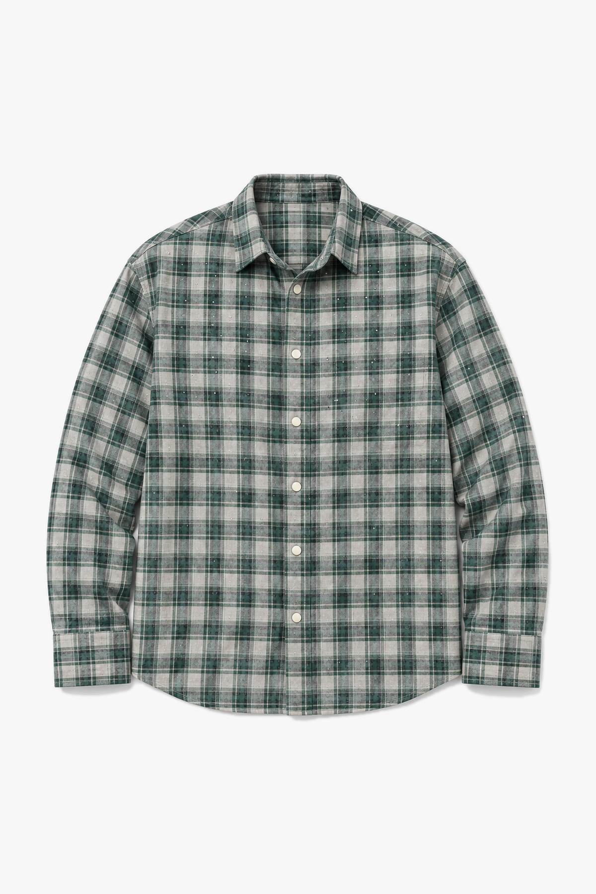 Chemise à carreaux 27704 — Vert — vue à plat