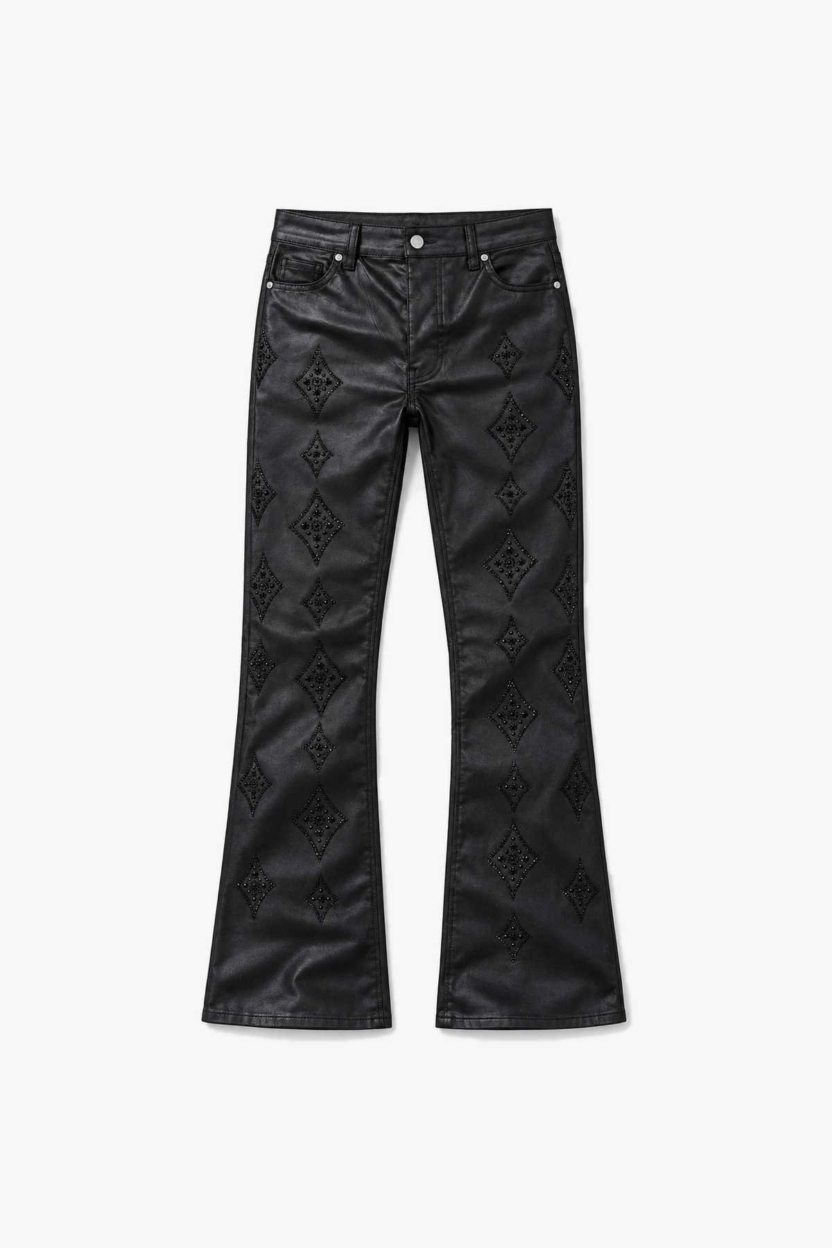 Jean flare effet enduit FG 100 — Noir — vue à plat