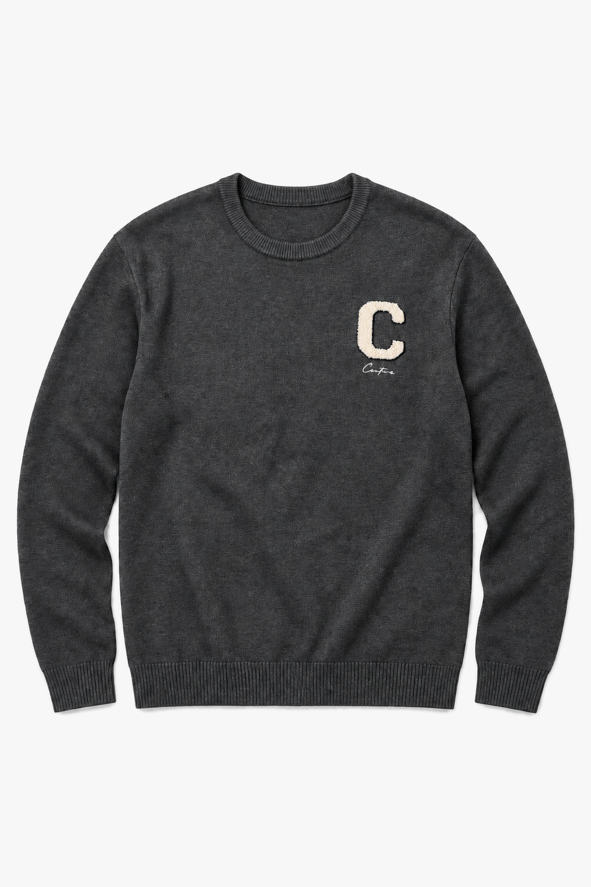Pull motif C GL 2703 — Anthracite — vue à plat