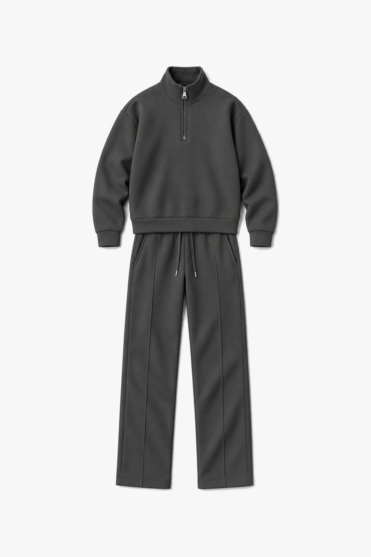 Ensemble demi-zip LP-2652 - Anthracite - vue à plat