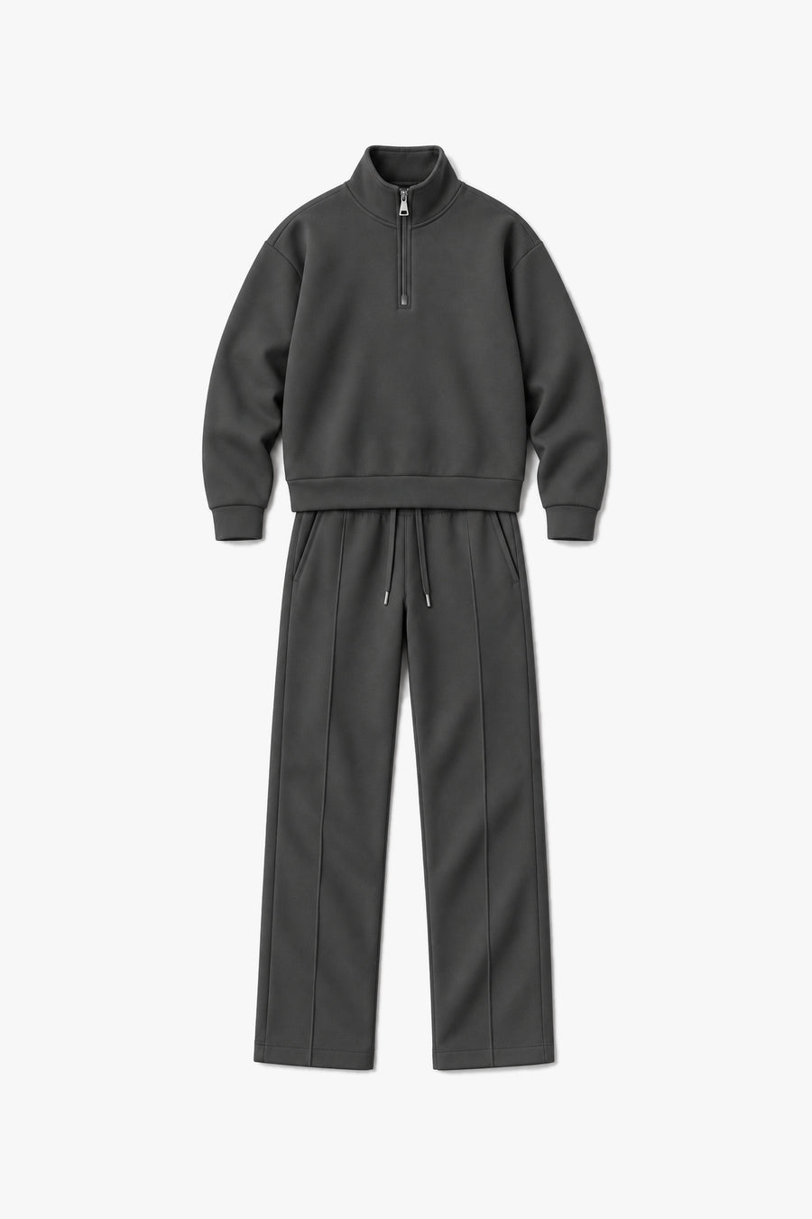 Ensemble demi-zip LP-2652 - Anthracite - vue à plat