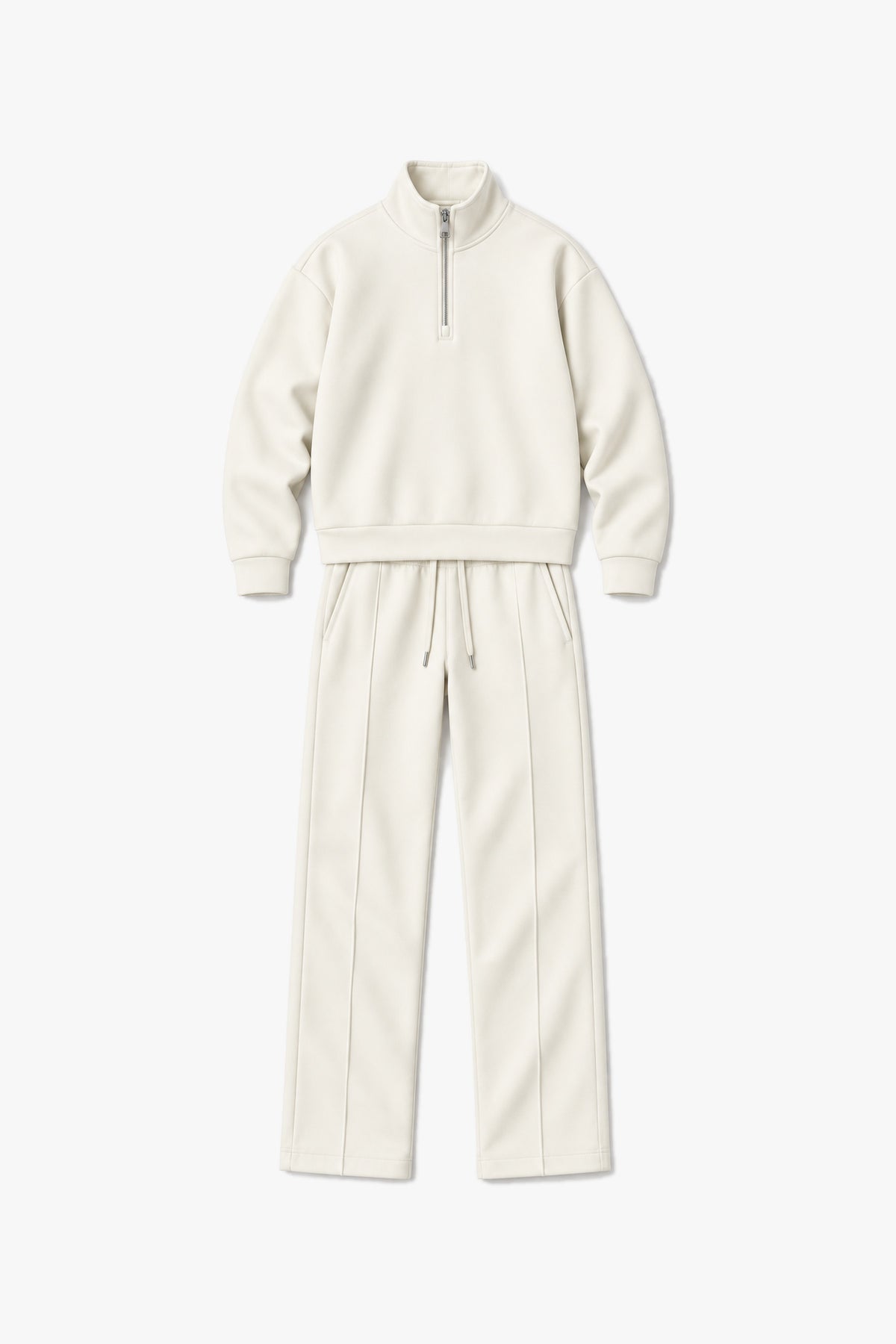 Ensemble demi-zip LP-2652 - Écru - vue à plat