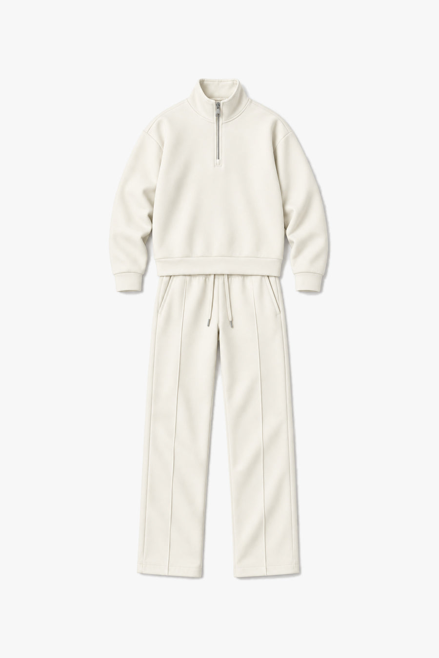 Ensemble demi-zip LP-2652 - Écru - vue à plat