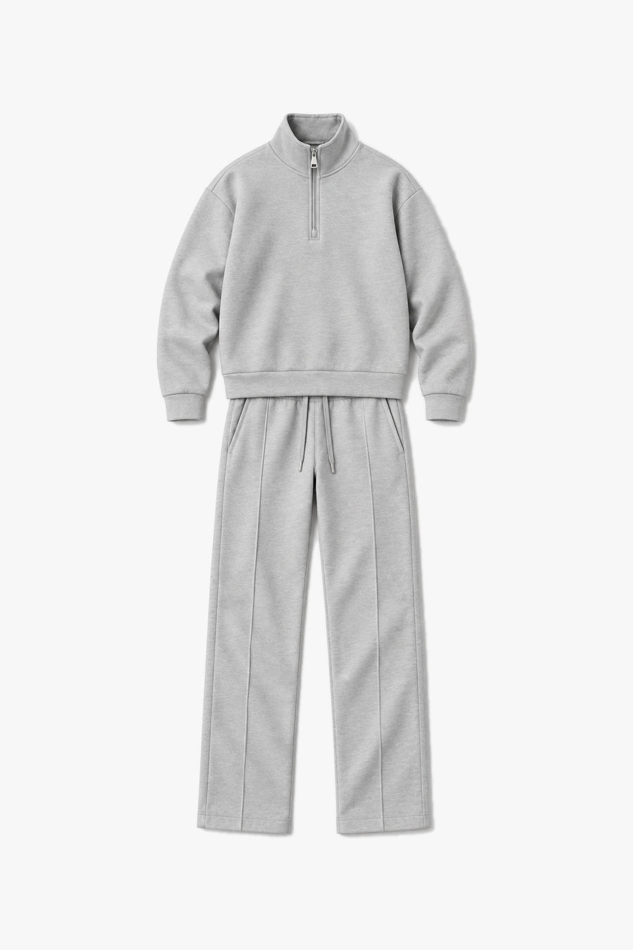Ensemble demi-zip LP-2652 - Gris - vue à plat