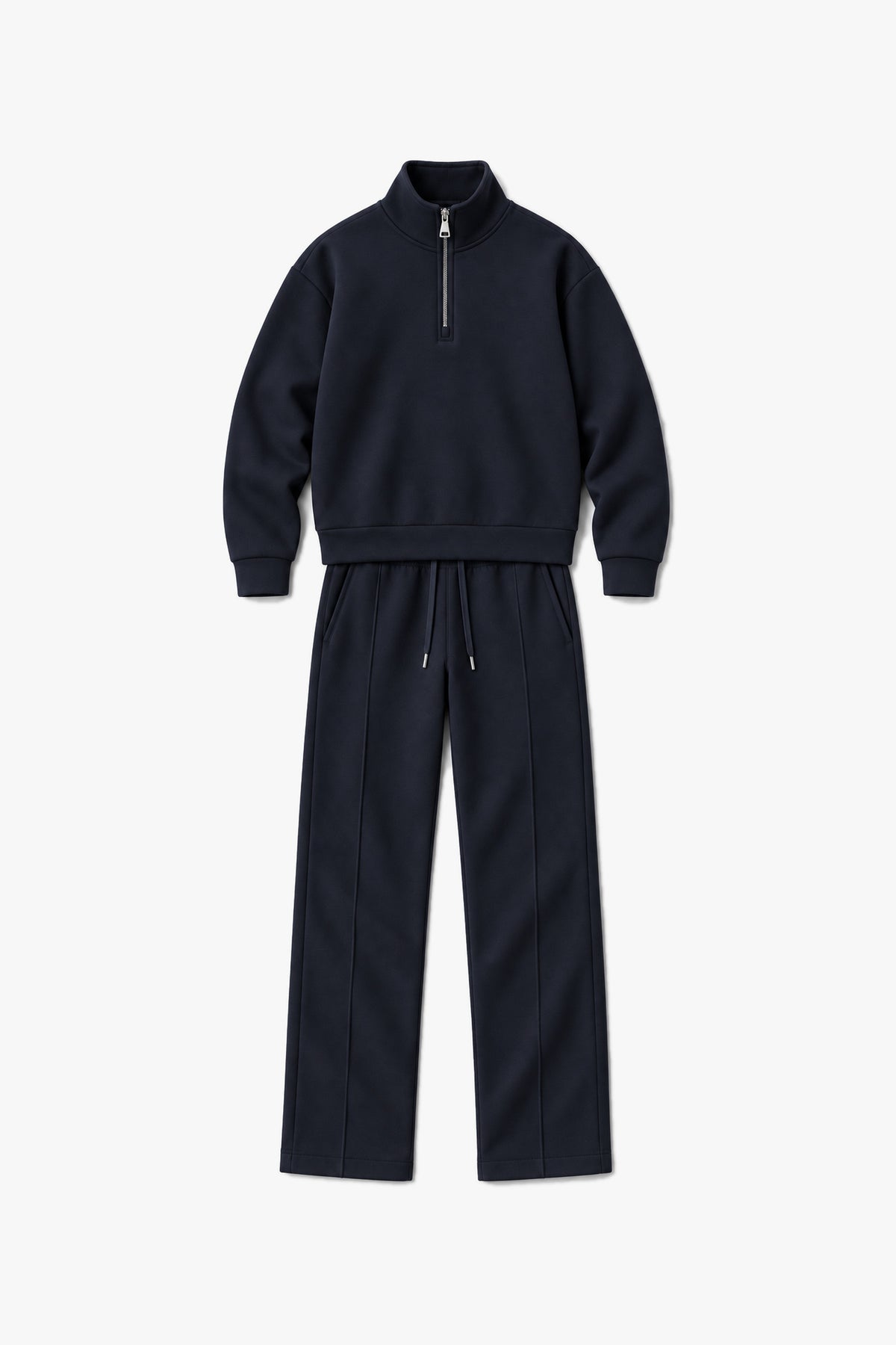 Ensemble demi-zip LP-2652 - Marine - vue à plat