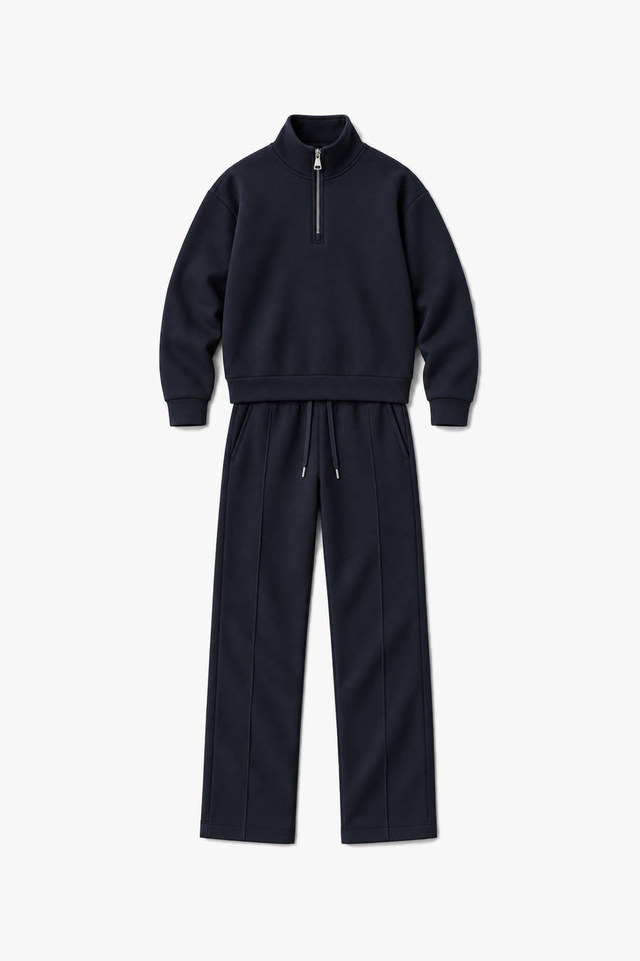 Ensemble demi-zip LP-2652 - Marine - vue à plat