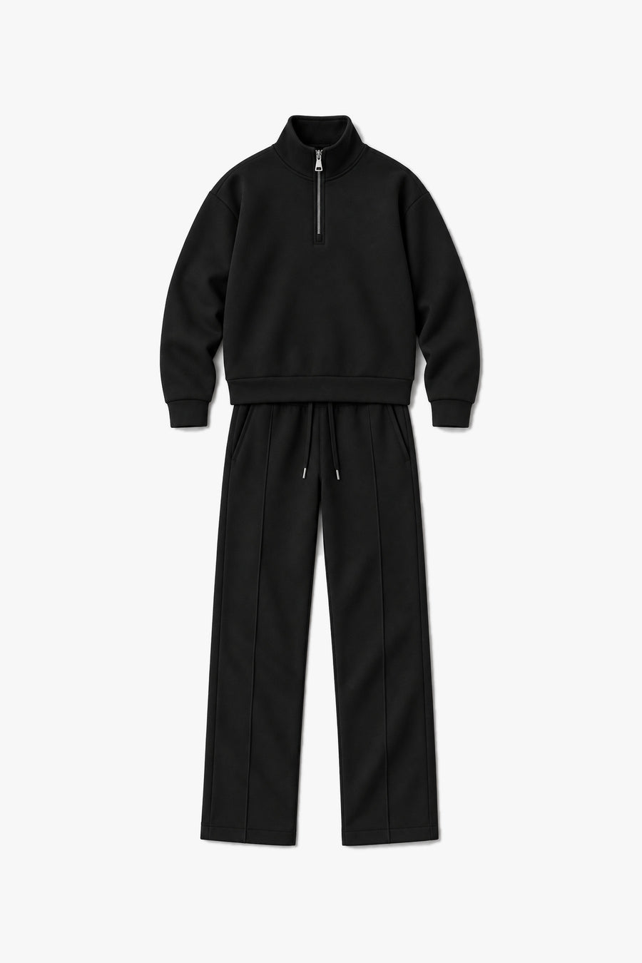 Ensemble demi-zip LP-2652 - Noir - vue à plat