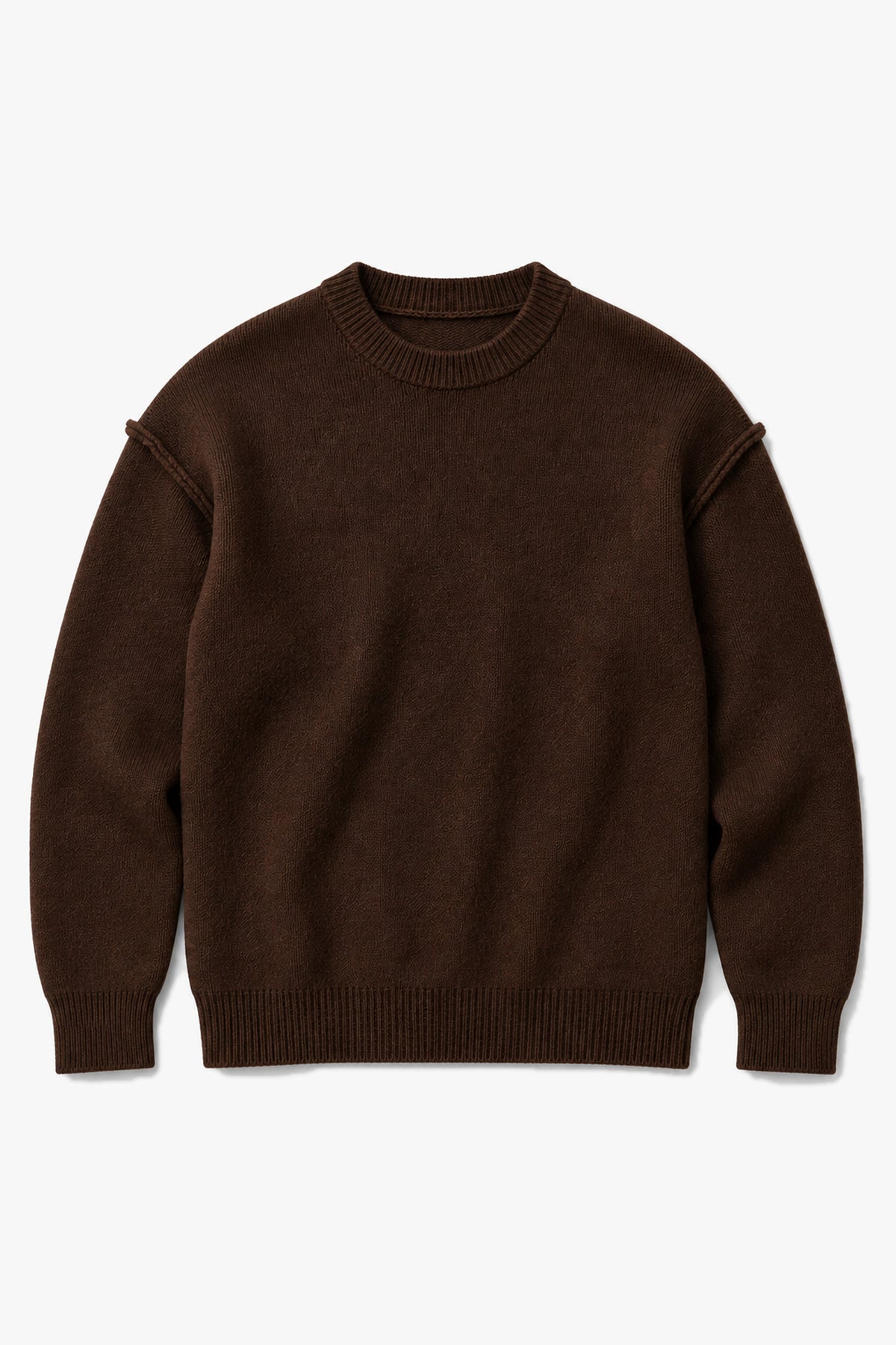 Pull à coutures apparentes GL 2711 - Brown - Vue à plat sans mannequin