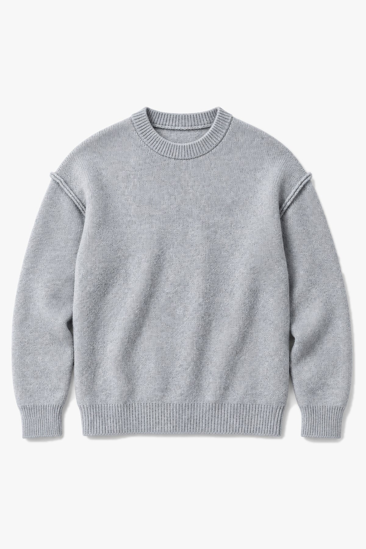 Pull à coutures apparentes GL 2711 - Gris - Vue à plat sans mannequin