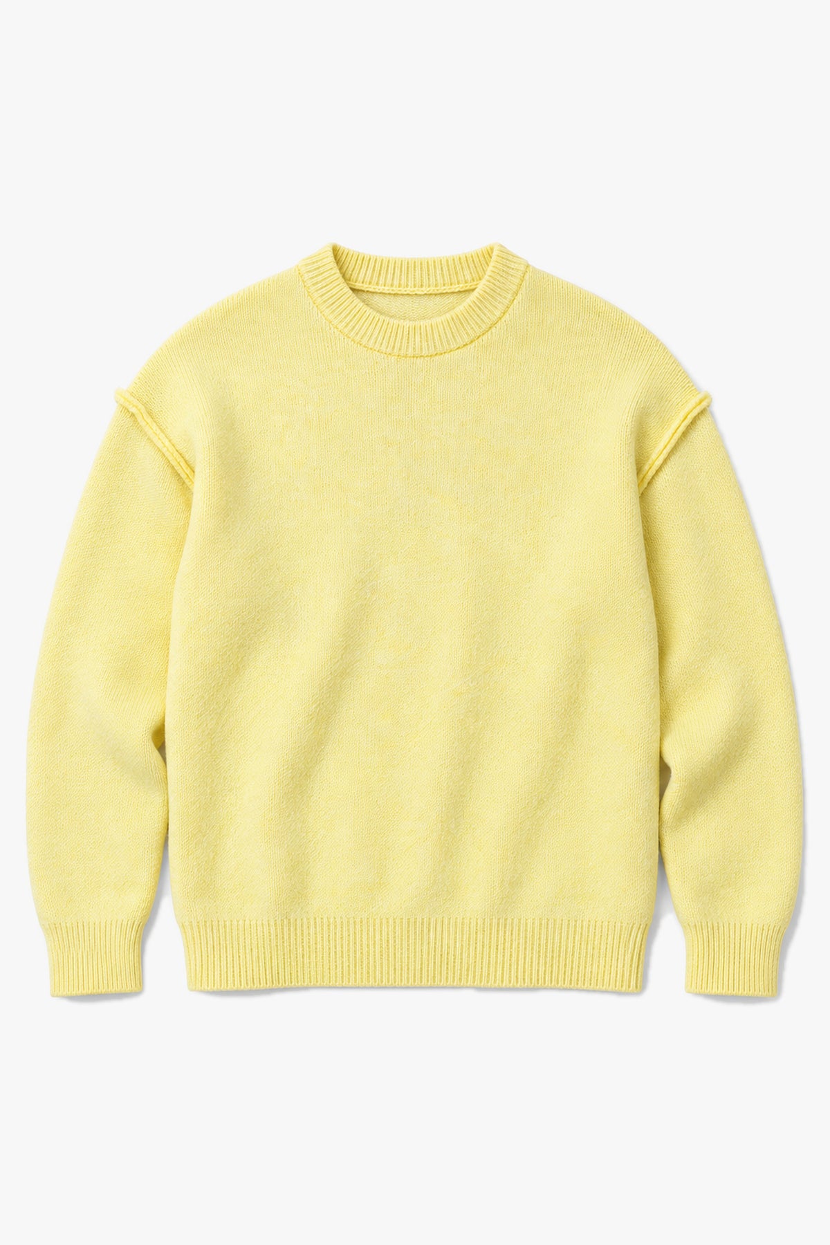 Pull à coutures apparentes GL 2711 - Jaune - Vue à plat sans mannequin