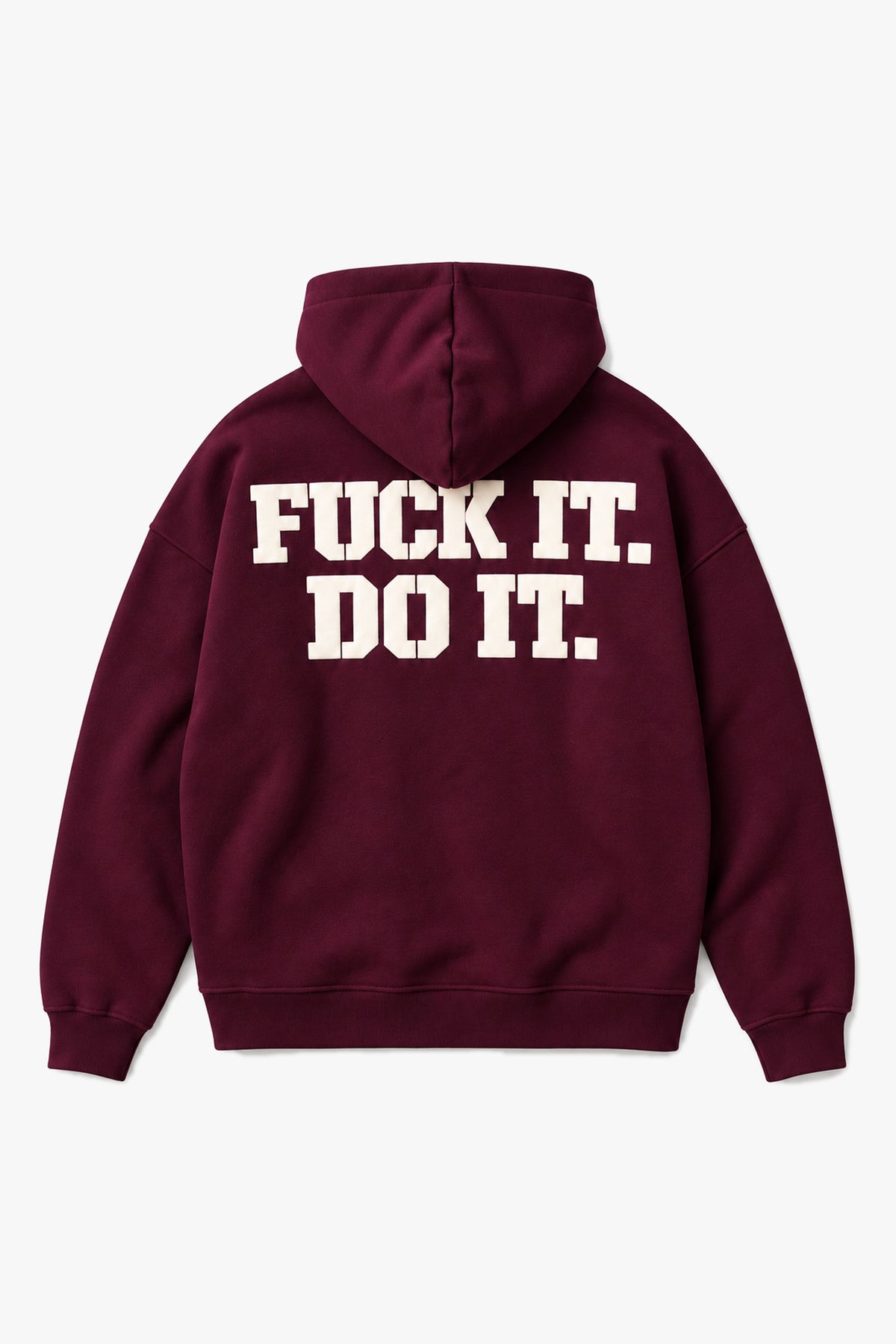 Sweat message au dos GL 2752 - Bordeaux - Vue à plat sans mannequin
