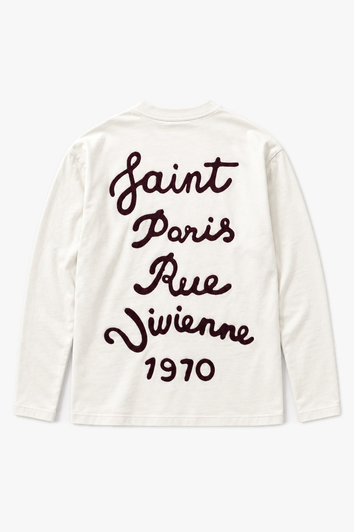 T-shirt manches longues Rue Vivienne IPF 129 - Écru - Vue à plat sans mannequin