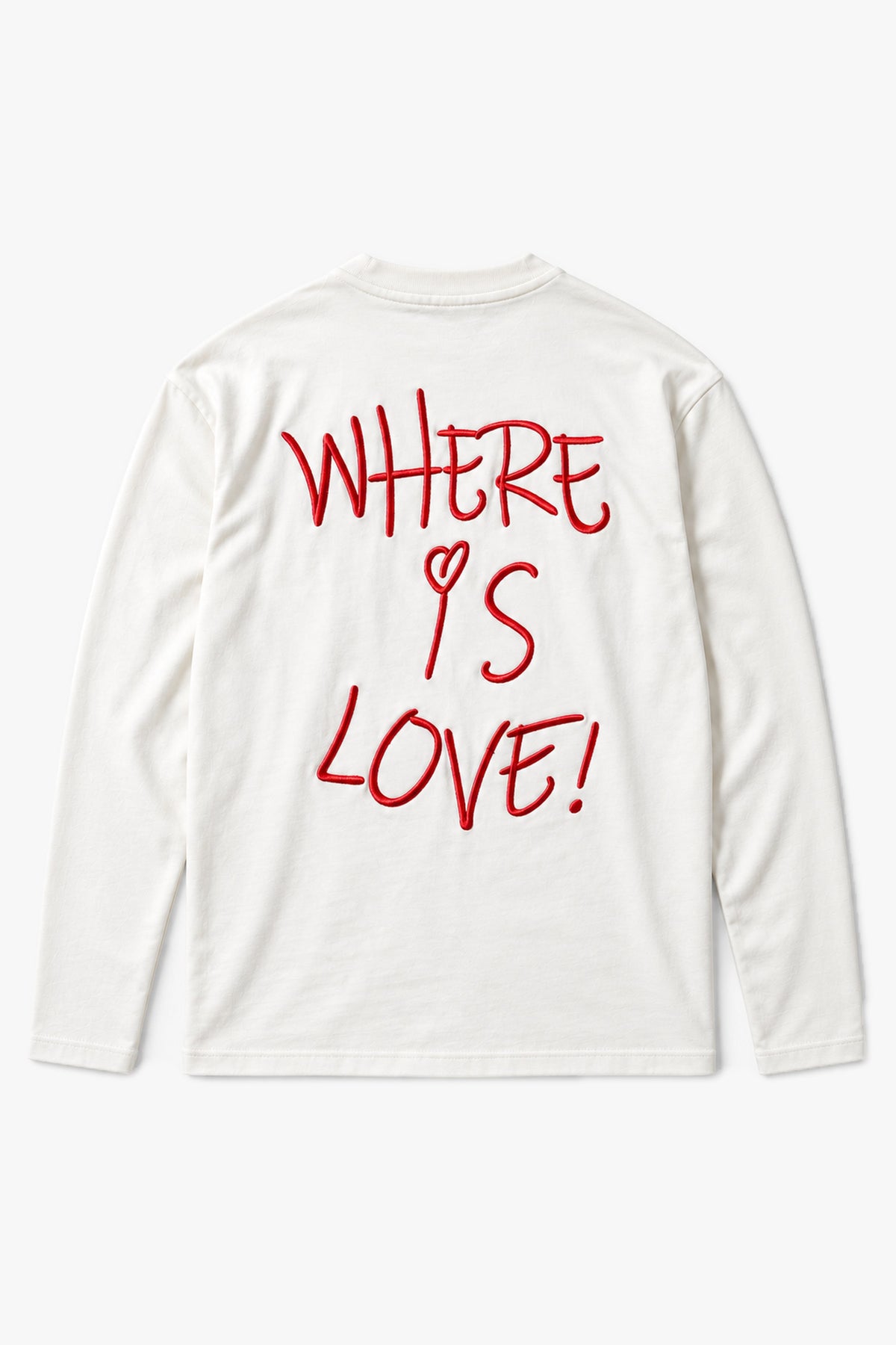 T-shirt manches longues Where Is Love IPF 133 - Écru - Vue à plat sans mannequin