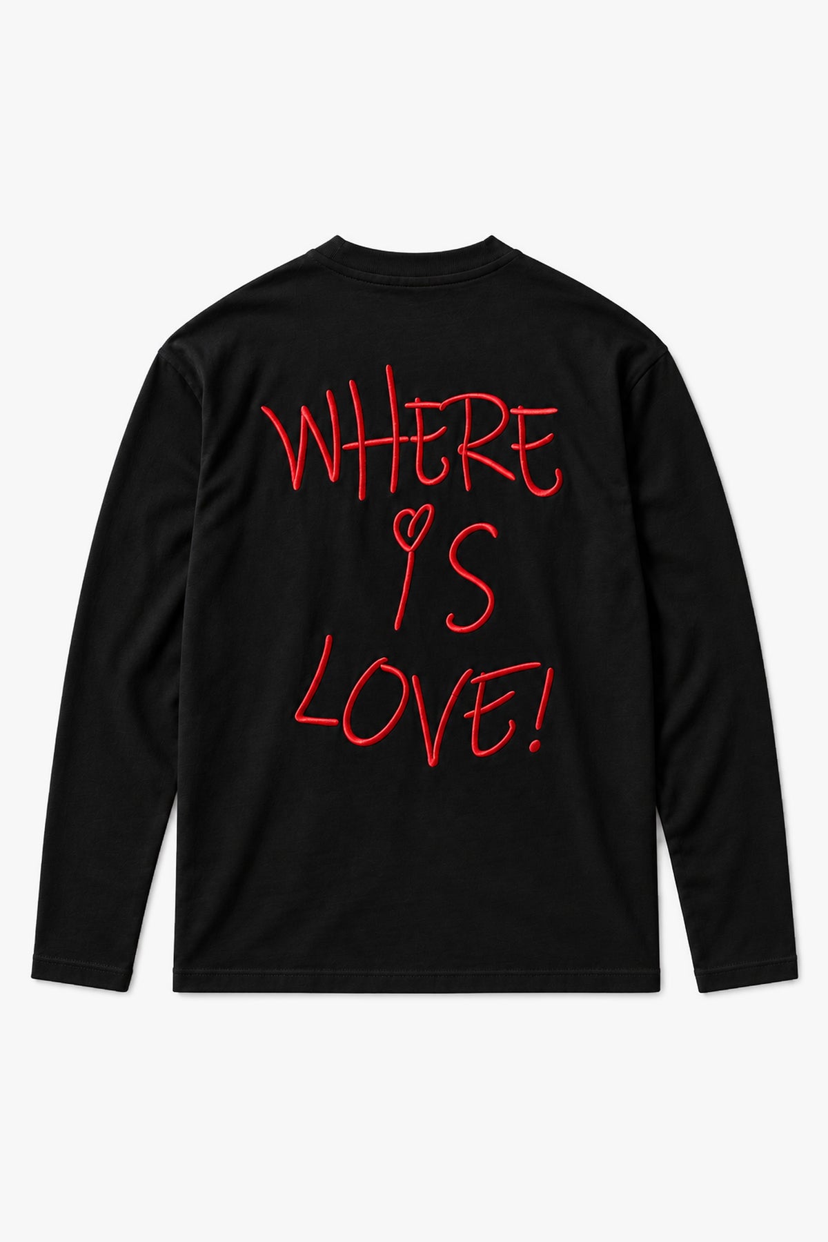 T-shirt manches longues Where Is Love IPF 133 - Noir - Vue à plat sans mannequin