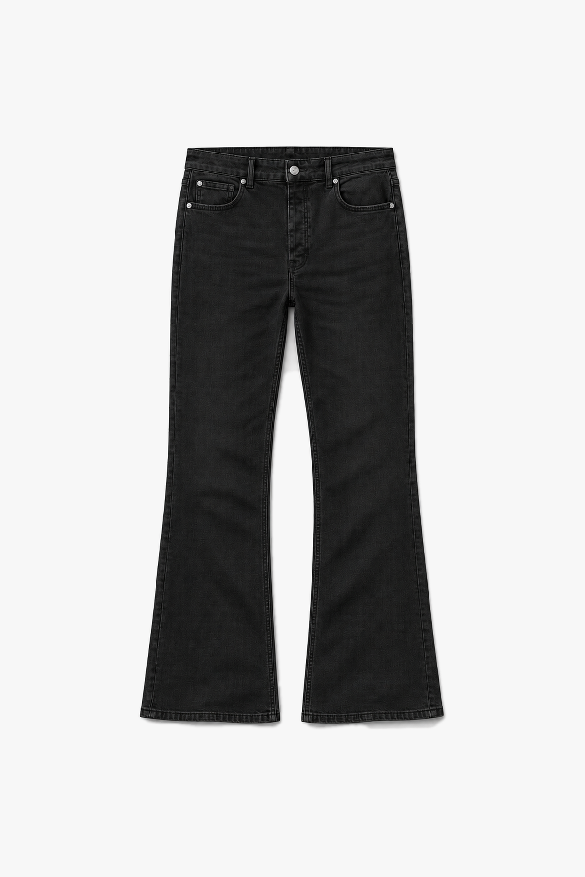 Jean flare uni FG 0097-2 - Noir - Vue à plat sans mannequin