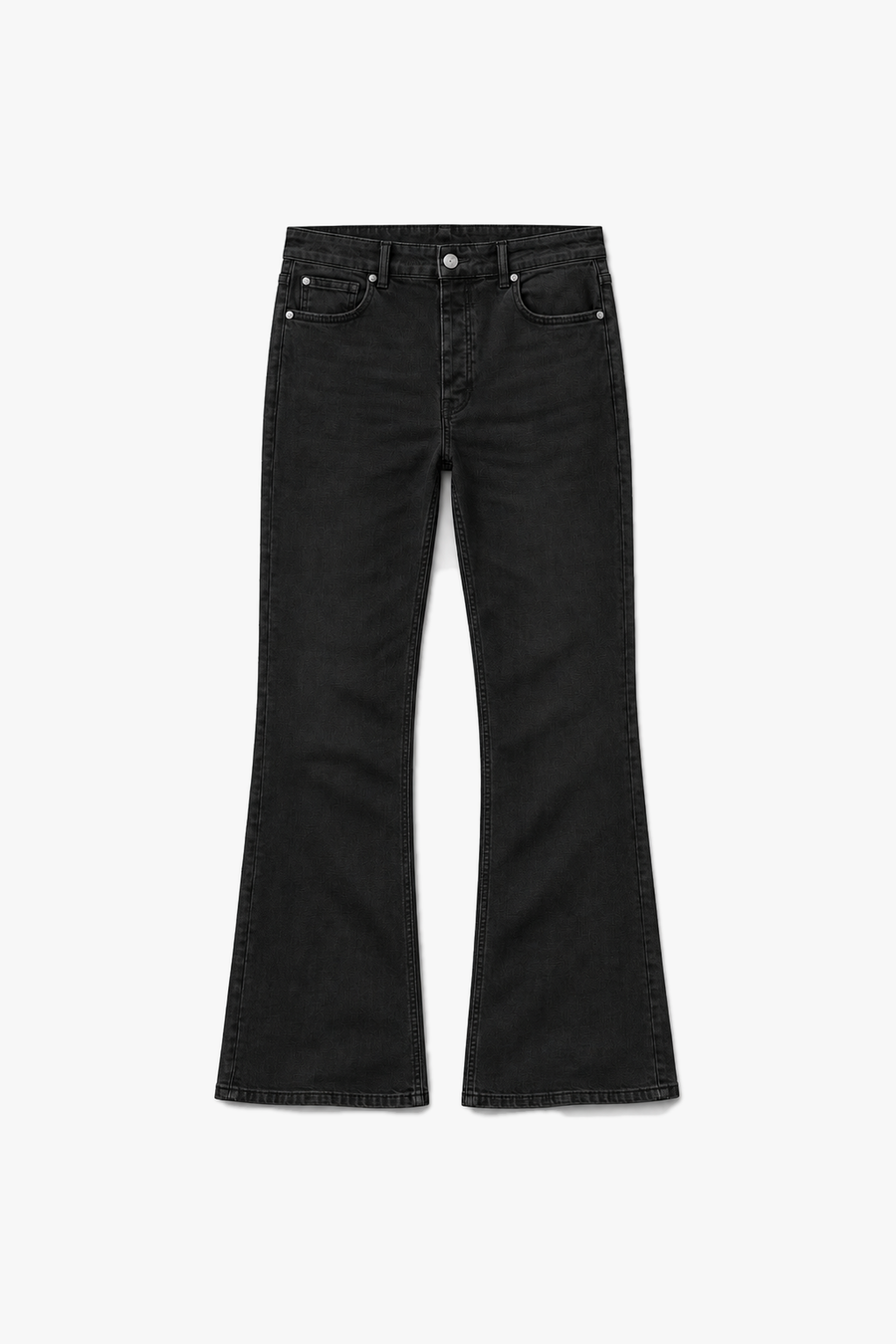 Jean flare uni FG 0097-2 - Noir - Vue à plat sans mannequin