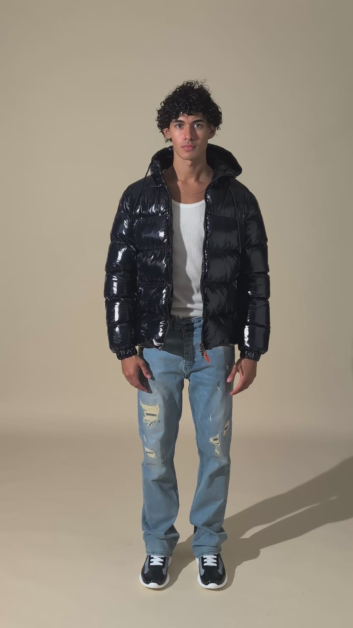Glänzende Steppjacke IPM261012