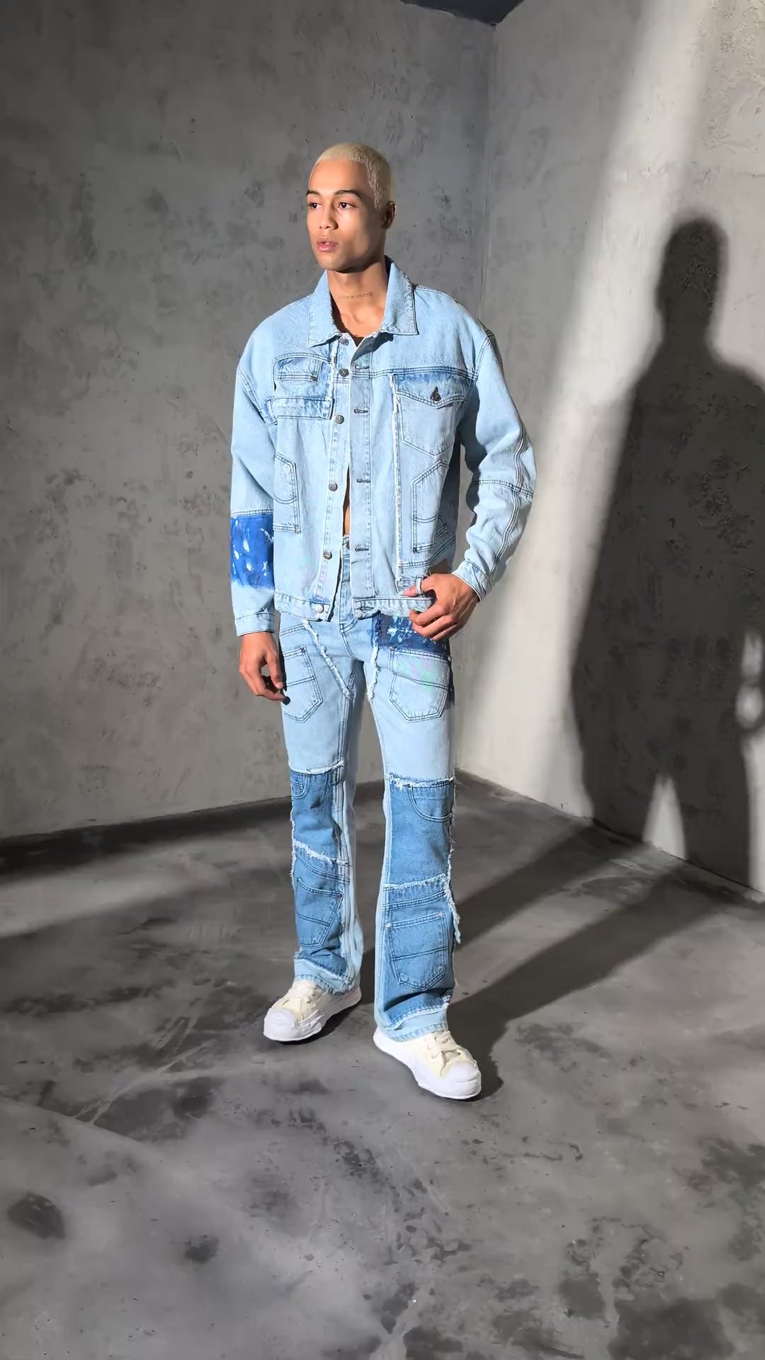 Ensemble denim à empiècements FG113
