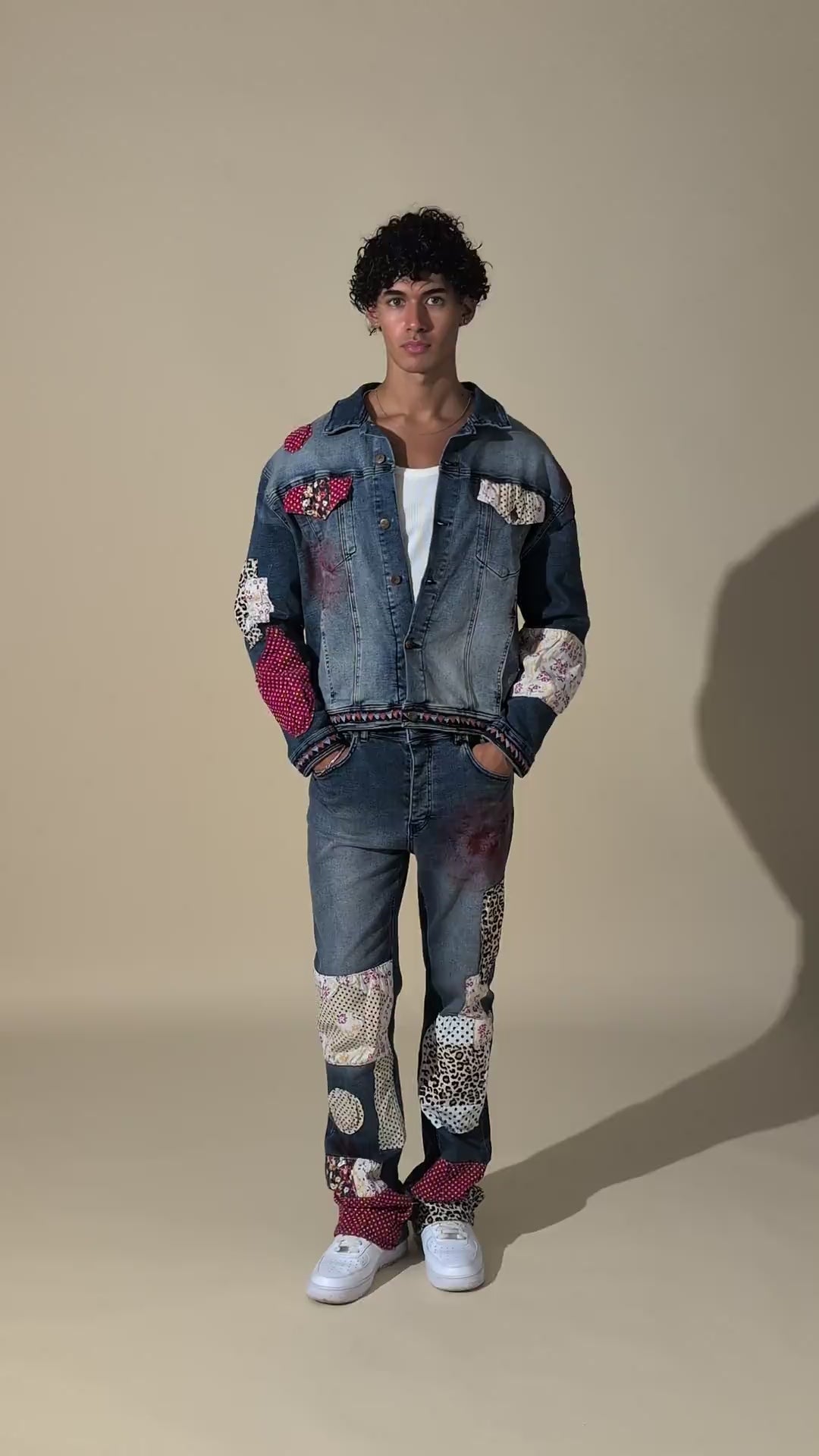 Ensemble denim patchwork FG114